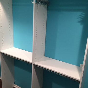 Turquoise walk-in closet