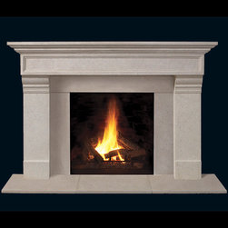 Dover Stone Fireplace Mantel - Indoor Fireplaces