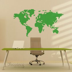 STRIPED World Map wall decal - Wall Decals