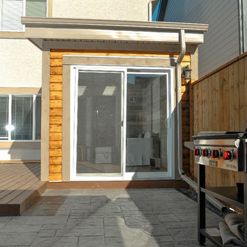 sun room and back yard patio in mahogany