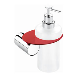 Secret Bath. Wall soap dispenser. Chrome-Red. Giselle Collection. - Soap & Lotion Dispensers