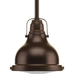 Progress Lighting - 1-Light Mini-Pendant, Oil Rubbed Bronze - The Fresnel one-light mini-pendant has an antique-inspired Fresnel glass lens, industrial roots in form and function.