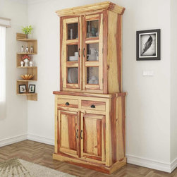 Ostrander Rustic Solid Rosewood Tall Dining Room Hutch - China Cabinets And Hutches