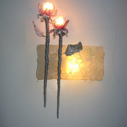 Recycled Sea Glass lighting - Wall Sconces