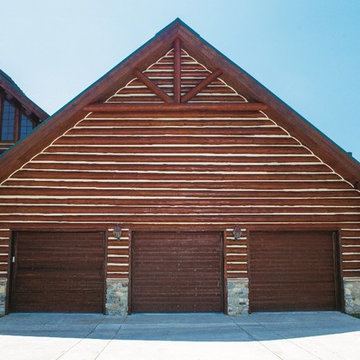 Garage Doors on Log Cabin