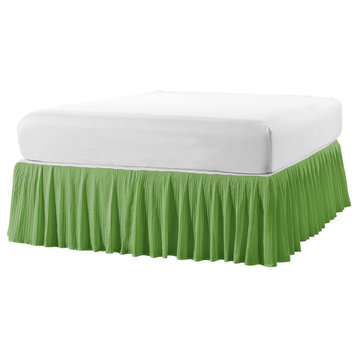 18" Pleated Bed Skirt, Green, Queen