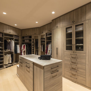Luxury Walk-In Closet with Custom Island