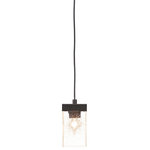 Toltec - Nouvelle 1-Light Cord Mini Pendant, Espresso/Square Clear Bubble - Enhance your space with the Nouvelle 1-Light Cord Mini Pendant. Installation is a breeze - simply connect it to a 120 volt power supply and enjoy. Achieve the perfect ambiance with its dimmable lighting feature (dimmer not included). This pendant is energy-efficient and LED-compatible, providing you with long-lasting illumination. It offers versatile lighting options, as it is compatible with standard medium base bulbs. The pendant's streamlined design, along with its durable glass shade, ensures even and delightful diffusion of light. Choose from multiple finish and color variations to find the perfect match for your decor.