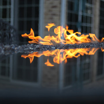 Bath, Ohio Fire Table in outdoor kitchen
