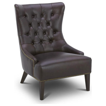Leather Accent Chair - Brown Eclectic Multi