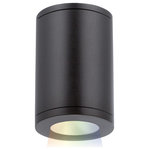 WAC Lighting - Tube Architectural 5" LED Color Changing Flush Mount Narrow Beam, Black - The ilumenight Tube Architecture features a state of the art LED color changing technology controlled through an IOS app. ilumenight Bluetooth enabled � Through the free IOS ilumenight app, you can control the color and brightness of your lights all with the touch of a finger on your smartphone or tablet device. Precise engineering using the latest energy efficient LED technology with a built-in reflector for superior optics; An appealing cylindrical profile perfect for accent and wall wash lighting.
