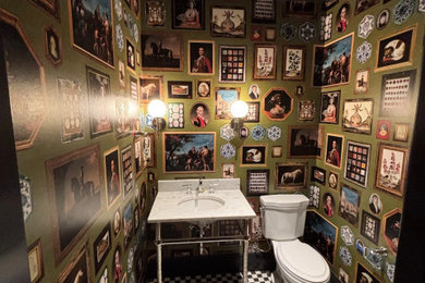 Example of an eclectic powder room design in Phoenix