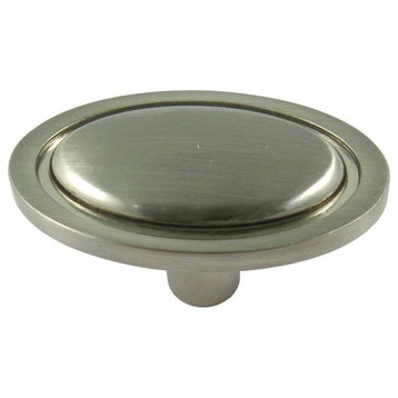Marblehead Oval Cabinet Knob, Satin Nickel