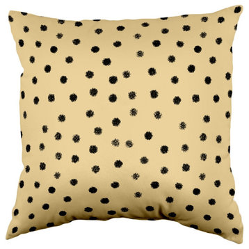 Dotted Double Sided Pillow, Tan, 16"x16"