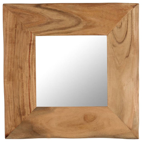 vidaXL Decorative Mirror Wall Mirror Bathroom Mirror Solid Acacia Wood Frame