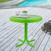 22" Outdoor Retro Tulip Side Table Lime Green