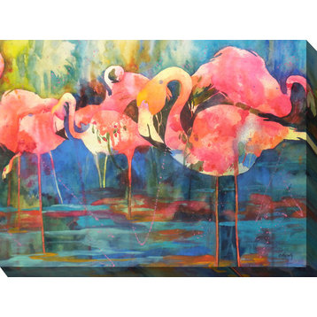 Flirty Flamingos Outdoor Art