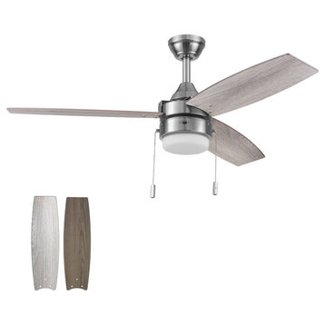 Honeywell Berryhill 48" Ceiling Fan, Color Changing Light, Nickel