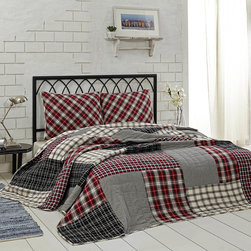 Kennedy Rustic Plaid Patchwork Bedding Set by Ashton & Willow - Quilts And Quilt Sets