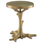 Currey & Company - Jada Accent Table - Taking our talent for concrete faux bois into the metal realm, we've created the Jade Accent Table from cast aluminum and slathered it with a gold finish that highlights the natural texture in the metal's surface. A whimsical piece that will add interest to a space, we're betting this gold occasional table will be a conversation starter!