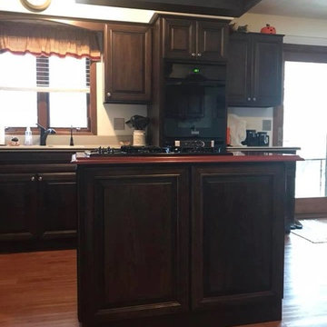 Hickory Cabinets and Spice Rack