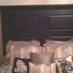 Door headboard for a full size bed - onyx black - Headboards