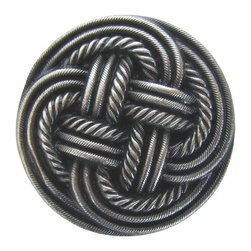Inviting Home Inc. - Classic-Weave Knob, Antique-Style Pewter - Cabinet And Drawer Knobs