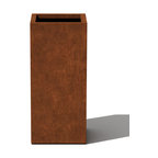 Metallic Series Corten Steel Pedestal Planter, Short