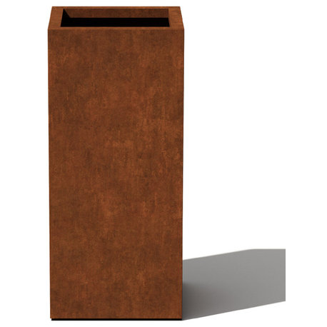 Metallic Series Corten Steel Pedestal Planter, Short