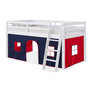 Bed Color: White, Tent: Blue/Red