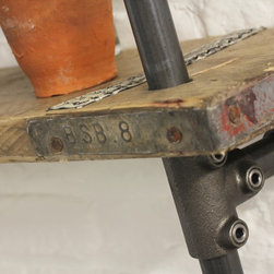 Baines Bespoke Reclaimed Scaffolding Boards and Dark Steel Pipe Shelves - Desks & Writing Bureaus