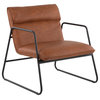 Casper Arm Chair, Black Steel, Camel PU