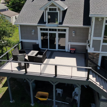 TimberTech Slate Gray Deck with cable rails in McHenry, IL