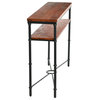 Saratoga Rustic Solid Wood and Iron Console Table, Warm Walnut