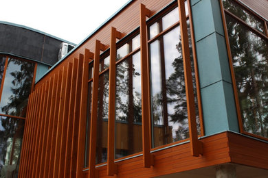 Engineered wood facade