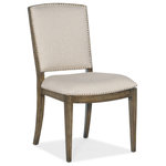 Hooker Furniture - Sundance Carved Back Side Chair - Inspired by the picturesque Malibu landscape, the Sundance Side Chair has a graceful and welcoming silhouette featuring a seat and back covered in the Zuri Cream performance fabric for carefree maintenance and accented by intricate nailheads. Along with its shapely wood trim arms, legs and seat base, the chair back is carved with a reeded diamond motif.
