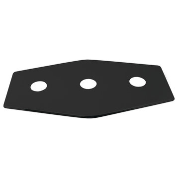 Three-Hole Remodel Plate In Powder Coated Flat Black