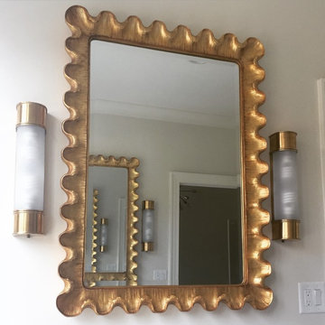 Carver's Guild Wave Moderne Mirrors and Visual Comfort Oxford Sconces.