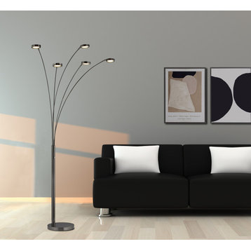 73" LED 5-Arched Floor Lamp With Touch Dimmer