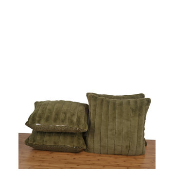 Home Soft Things Super Mink 4 Piece Pillow Shell Set, Olive