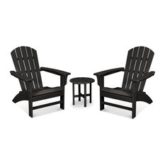 Trex Outdoor Yacht Club 3-Piece Adirondack Set, Charcoal Black