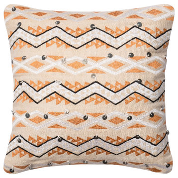 Loloi x Justina Blakeney Abstract Zigzag Stripe Pillow, Poly Insert, 18"x18"