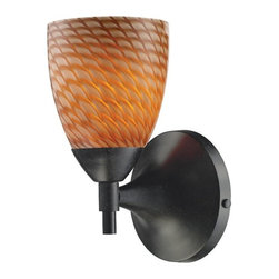 Elk Lighting - Celina 1-Light Sconce, Dark Rust With Coco Glass - Wall Sconces