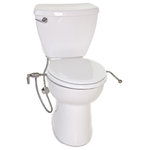 USABIDET - USABIidet H-2 Original Toilet Seat Bidet Attachment - USABIDET H-2 is our tried-and-true original model introduced in 1989. We have made a few improvements while adhering to the 'don't fix it if it ain't broke' philosophy. Wiping with toilet paper is avoided. That's our bottom line. Adjustable water pressure and directional control features of USABIDET bidet seat attachment models allows you to maintain personal hygiene. These features are important in the case of diarrhea, hemorrhoid and IBS sufferers when maintaining cleanliness of the perineum where sensitive tissue is involved. These features are important in the case of diarrhea, hemorrhoid and IBS sufferers when maintaining cleanliness of the perineum where sensitive tissue is involved.. Our bidets have been installed to accommodate elevated toilet seats and raised toilet seats which are equipped with spray guard attachments, a feature important to individuals who rely on a wheelchair or walker for mobility. Stainless steel for easy cleaning and durability. Made in the USA.