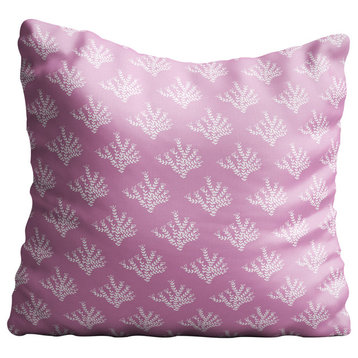 Pink Leaves Pattern Throw Pillow Case