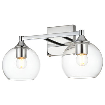 Living District Foster 2-Light Chrome & Clear Bath Sconce