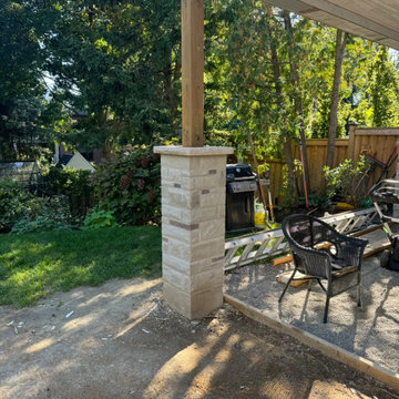 New Credit Valley Natural Stone Masonry Piers Backyard