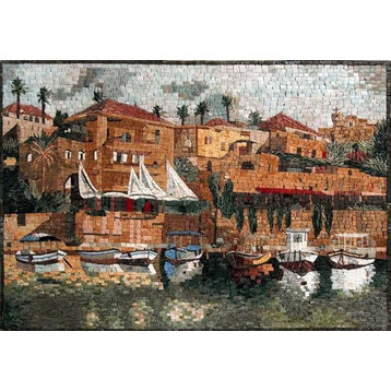 Byblos Port Scene Mosaic, 31"x47"