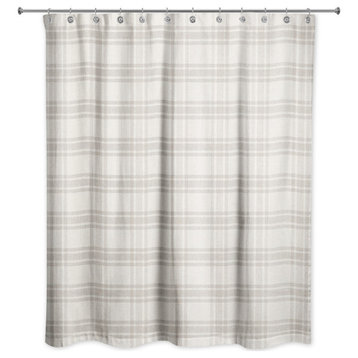 Gray Plaid 71x74 Shower Curtain