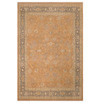 Bareens Designer Rugs - Classic Ziegler Althea Rust Gray Wool Rug - 8'0'' x 9'8'' - A Persian influenced Turkish hand knotted rug made by skilled artisans capable of creating the most exceptional vegetable dyes and hand-spun New Zealand wool. This gorgeous one of a kind Peshawar Kafkaz handmade rugs is also known as a Chobi Ziegler Rug. This gorgeous rug is extremely versatile and is famous for its pleasing color palette and informal design that works in a myriad of interiors. It has been expertly hand-tied, finished, sun-dried, and can contain up to 1.5 million knots. It takes 4 skilled artisans to hand knot this rug nine to twelve months to complete this piece of art. The invigorating colors and patterns in this rug will give your home an elegant and fresh appearance. While drawing upon the coloring and patterns of antique rugs, contemporary Peshawar pieces incorporate modern design motifs and feature vibrant color tones. Give your room a luxurious look and feel with this beautiful rug with gorgeous color pallet. The intricate design allows this oriental rug to create a royal ambience in any d�cor. Hand knotted construction and natural fibers gives this rug soft feel under your feet.